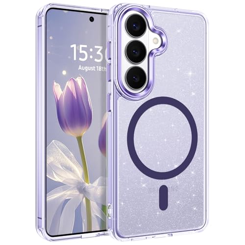 YINLAI Coque à Paillettes pour Samsung S26 Plus, Magnétique Compatible avec MagSafe, Etui Bling Cristal Housse de Téléphone Antichoc Anti-Rayures Case pour...