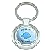 No Drama Piranha Fish Funny Humor Keychain Classy Round Chrome Plated Metal