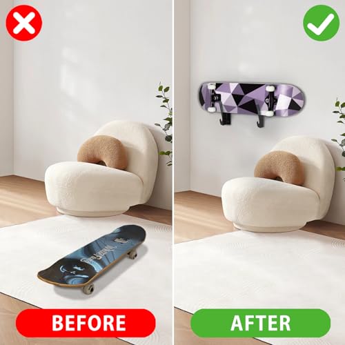 DIYIIRON 2 peças de suporte de parede para skate, suporte de exibição de parede de acrílico para ska