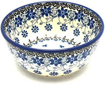 Polish Pottery Bowl - Ice Cream/Dessert - Silver Lace