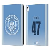 Head Case Designs Officially Licensed Manchester City Man City FC Phil Foden 2026/27 Players Home Kit Leather Wallet Case Compatible with Apple iPad 10.9 2022/2025