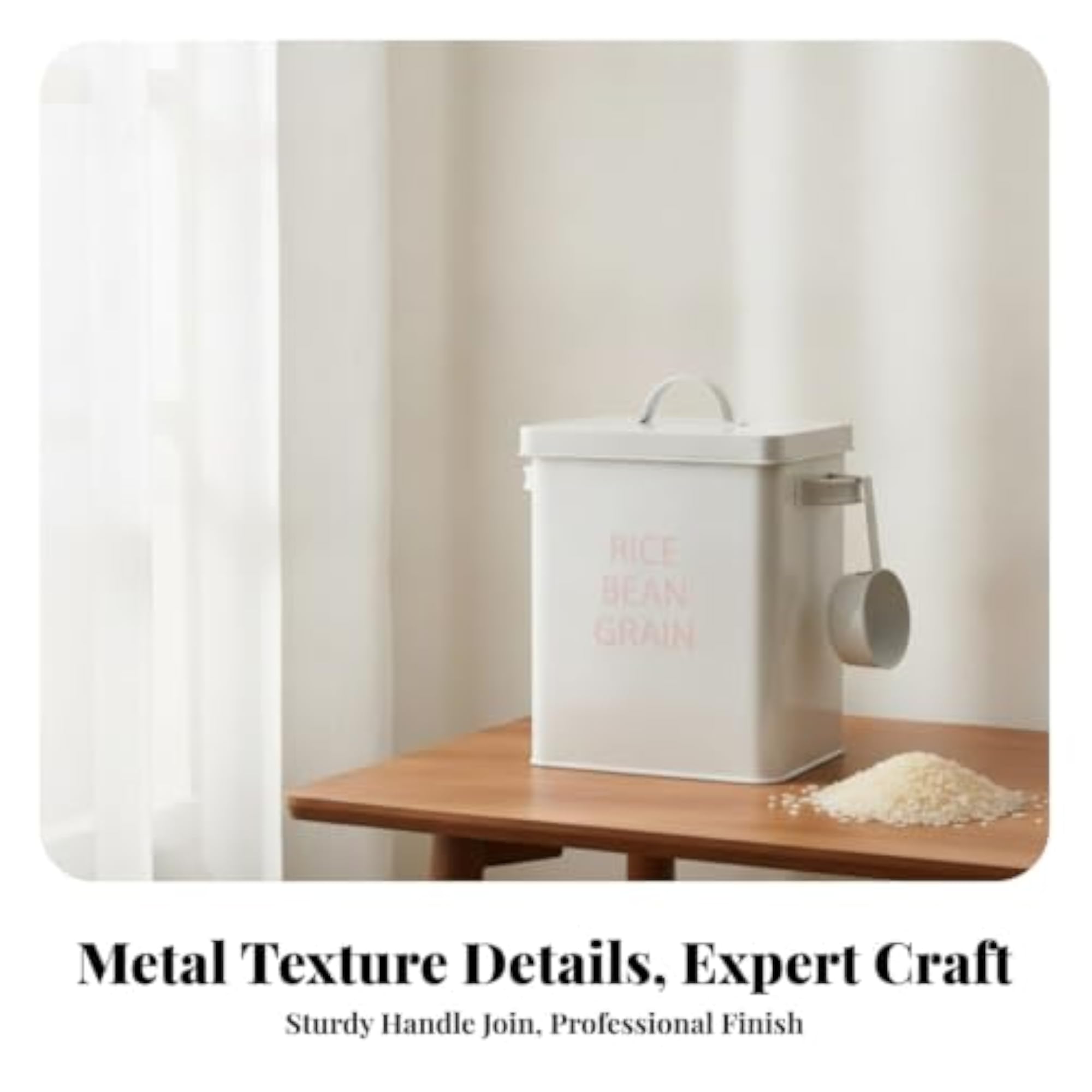 Galvanized Rice Storage Container with Scoop