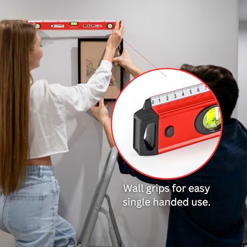 Kapro - 770 Exodus Professional Box Level - 12" - With 45° Vial & Ruler - For Leveling, Measuring, Marking, and Cutting - Features 3 Vials, Precise Straightedge, and Wall-Grip - Image 4