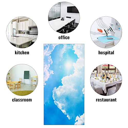 Image of Fluorescent Light Covers for Classroom Office - Eliminate Harsh Glare Causing Eyestrain and Headaches. School-Office-Indoor Ceiling Lamp Decoration.Blue Sky and White Clouds
