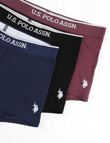 Image of U.S. Polo ASSN. Mens ET004 Anti Microbial Cotton Stretch Essential Underwear Trunk -Pack of 2