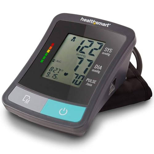HealthSmart Digital Standard Wrist Blood Pressure Monitor with Automatic Adult Cuff That Displays Pulse Rate and Irregular Heartbeat Stores up to 60 Readings for 2 Users
