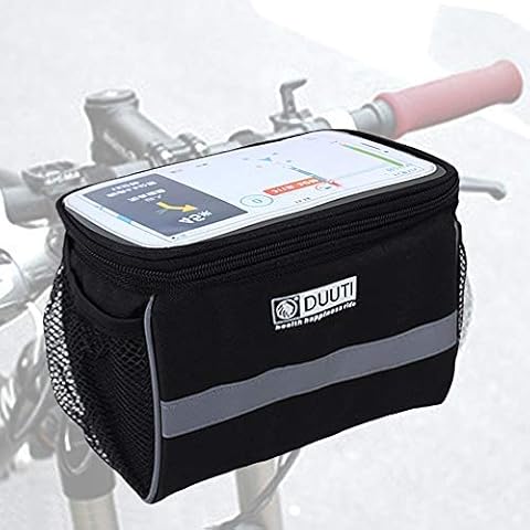 Waterproof Bicycle Pannier Pouch w/ Touchscreen Phone Holder.Handlebar Map/GPS Holder & Storage Bike Bag Pannier With Clear TPU Screen For Tablet or Mobile Phone.Bike Handlebar Bag.(7 inches) Cover