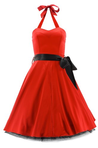 H & R London Robe Satin Long Dress 0211 - Rouge - 44