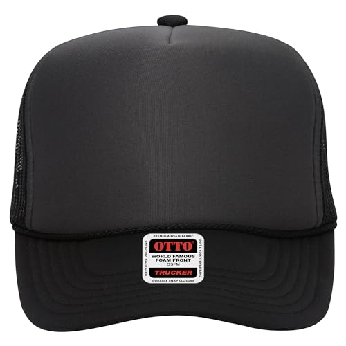 Image of OTTO Polyester Foam Front 5 Panel High Crown Mesh Back Trucker Hats in 97, Bulk, Wholesale
