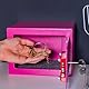HMF 49216-15 Safe Tresor klein mit Schlüssel, Möbeltresor | 23 x 17 x 17 cm | Pink