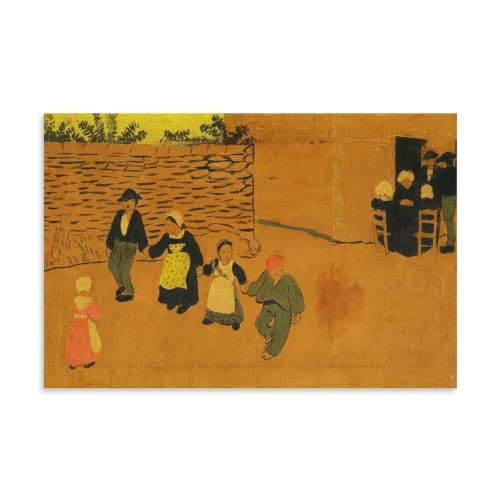 Toile Paul Sérusier Panneau breton avec enfants, cadeau idéal pour amateurs d'art