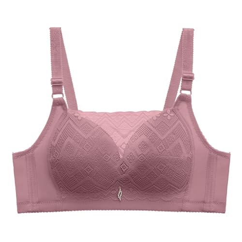 Uwdiohq Sujetador Moldeador para Mujer De Copa Fina Mujer, Interior Cómoda Edad Y Mayores, con Cuatro Botones Uctor Aros (Light Violet, L) Bra Sin Sujetadores Pecho Caido Dormir Push Up Comodo