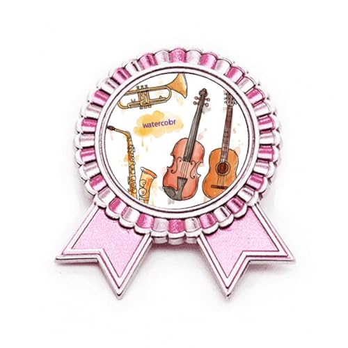 Pin's instruments musique rose en métal pour personnaliser un sac