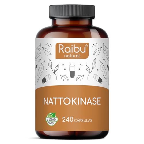 Cápsulas Raibu de Nattokinase altamente dosificadas, 240 cápsulas de 100 mg (20 000 FU/g) -...