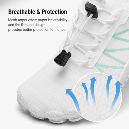 Image of hiitave Womens Water Shoes Quick Dry Barefoot for Swim Diving Surf Aqua Sports Pool Beach Walking Yoga