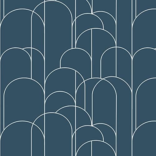 Peel and Stick Wallpaper Modern Blue Geometric Wallpaper 17.71 in X 511 in Self-Adhesive Removable Wallpaper Matte Wallpaper Easy to Line Up for Home Christmas Decoration and Furniture Renovation