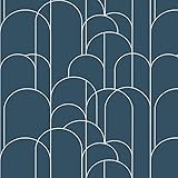 Peel and Stick Wallpaper Modern Blue Geometric Wallpaper 17.71 in X 511 in Self-Adhesive Removable W