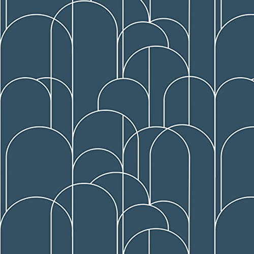 Peel And Stick Wallpaper Modern Blue Geometric Wallpaper 17.71 In X 511 In Self-Adhesive Removable Wallpaper Matte Wallpaper Easy To Line Up For Home Christmas Decoration And Furniture Renovation #TOP2