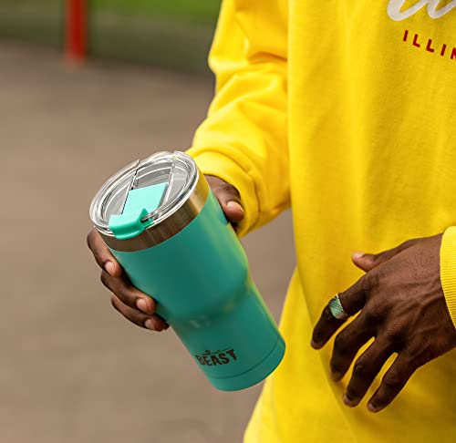 Beast 30 oz Tumbler Stainless Steel Vacuum Insulated Coffee Ice Cup Double Wall Travel Flask (Aquamarine Blue) by Greens Steel - Used condition - Image 3