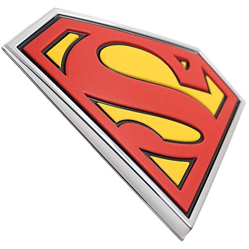 Image of Fan Emblems Superman 3D Car Badge (Classic Logo - Black, Red, Yellow and Chrome)