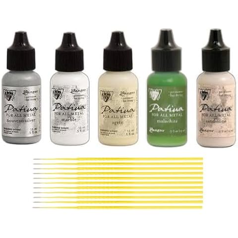 Ranger Vintaj Patina Bundle - Patina Ink Collections for All Metal with PTP Flash Deals Blending Sticks (Collection 7) Cover