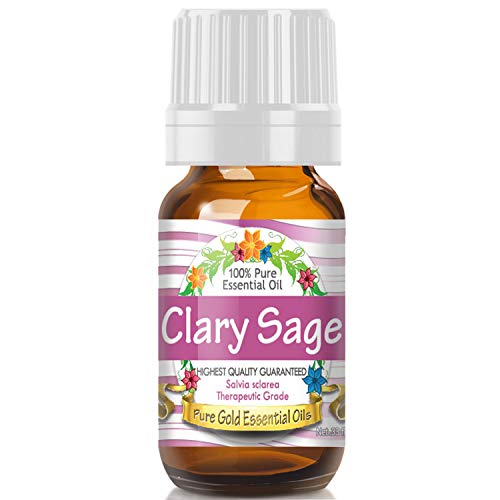 Pure Gold Essential Oils Clary Sage Essential Oil – Aromatherapy Oil - 0.33 Fl Oz