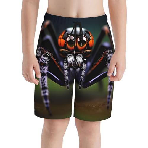Tropical Rainforest Spiders Youth Beach Pants, Soft and Breathable, with Drawstring Waist, Suitable for Sports and Leisure.3