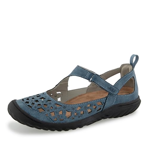 JBU Women's Bellerose Comfortable Adjustable Casual Floral Memory Foam APMA Accepted Mary Jane Walking Flat by JBU by Jambu - Used condition - US$37.75