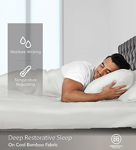 Image of Threadmill 300 TC Viscose Made from Bamboo Queen Sheet Set, Light Grey
