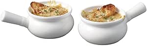 Starfrit Gourmet Bistro - Set of 2 Porcelain Onion Soup- Stain Resistant - Oven, Microwave and Dishwasher Safe - 2025 Model