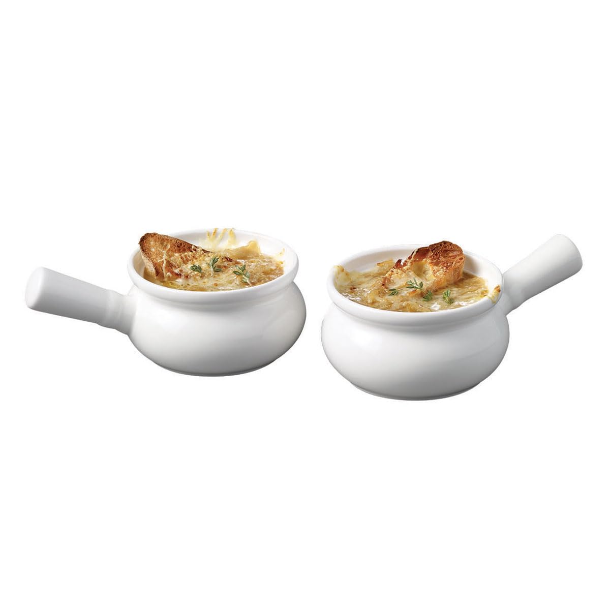 Starfrit Gourmet Bistro - Set of 2 Porcelain Onion Soup- Stain Resistant - Oven, Microwave and Dishwasher Safe - 2025 Model