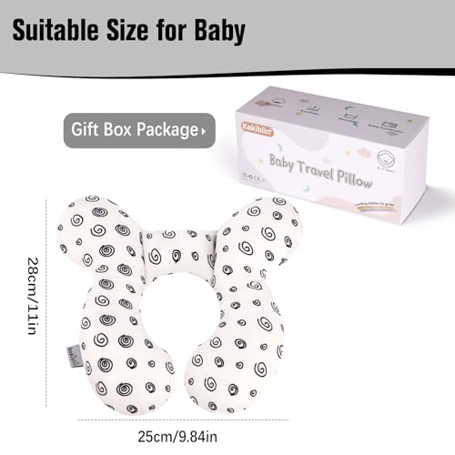 Image of KAKIBLIN Baby Neck Pillow, Baby Head Pillow, Upgraded Travel Support Pillow for Carseat, Neck Support for Car Seat, Stroller, Pushchair (Snail)