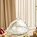 kanpura 7'' Clear Glass Cake Stand with Lid Crystal Cake Holder Covered Versatile Glass Dome Dessert Stand for Christmas Party Table Centerpiece