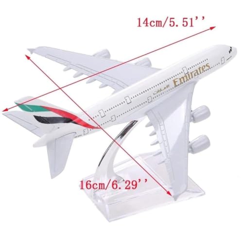 Image of Diecast Aeroplane Scale Model - Airplane Miniature Model Only for Display, Size -16 Cm (A380-Emirates)