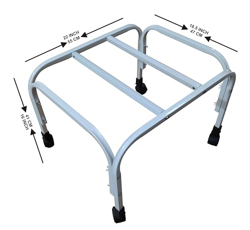 Image of Virajprime COOLER STAND, UPTO 100 LITER WIEGHT HOLDING CAPACITY, WITH HIGH QUALITY ROLLERS AND TOUGH POWDER COATING,STAND WITH 360 DEGREE MOVABLE WHEELS ANTI RUST,IRON STAND WHITE (55x47x41)