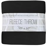 50x60 Throw Blankets, Ultra Soft Hypoallergenic Fleece Fall Throw Blanket for Livingroom, Couch, Chair, Bed, Black