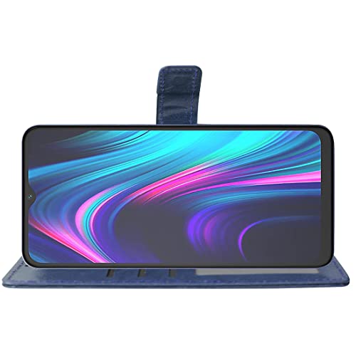 Image of Amazon Brand - Solimo Flip Leather Mobile Cover (Soft, Flexible & Kickstand Back case) Compatible for Micromax in 1b (Blue)