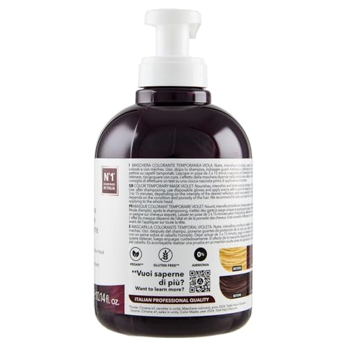 Alama professional S.O.S Color&Go Maske, Reflektierende und Belebende Farbmaske, lila, 300 ml