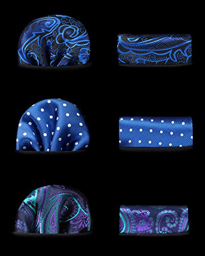 Image of HISDERN Mens Ties Extra Long Tie and Pocket Square Set 63 Inch XL Tie Pack Collection Present Box Necktie Lot 3 PCS