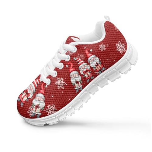 Children's Christmas Sneaker Non-Slip Lace-Up School Sport Outdoor Hiking Shoes for Big Kids Comfortable Breathable Lightweight Athletic Walking Sneaker for Litter Kids US 11-5