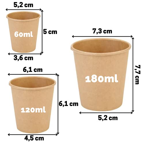 Copo Papel Kraft Descartável Para Café/Bebida Quente ou Fria 60ml Com 50 Unidades Sem Tampa