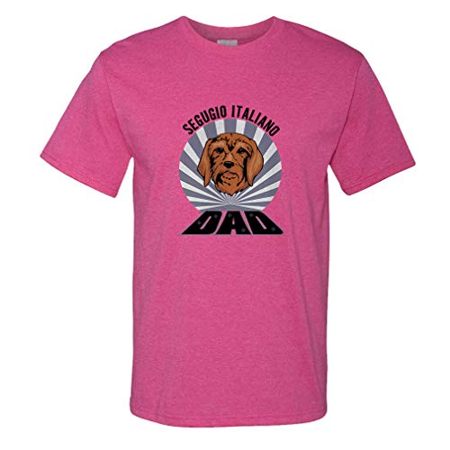 Custom Funny Graphic T Shirts for Men Dad Segugio Italiano Dog Cotton Top Hot Pink Design Only Medium