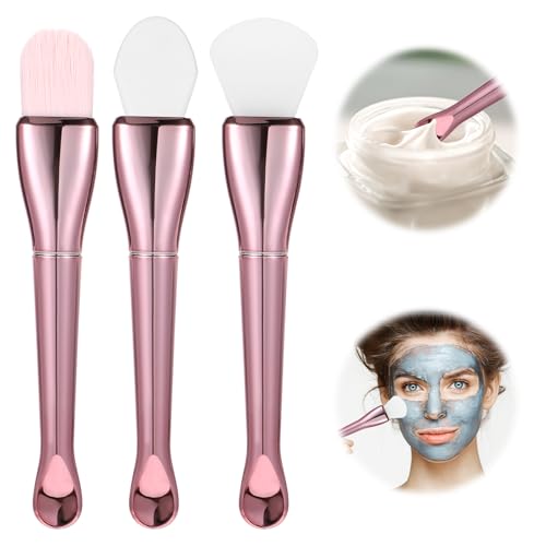 3 Pcs Silicone Face Mask Brush Skincare Facial Spa Spatula Beauty Mud Applicator Lotion Cream Brushes for Body Charcoal Mixed Mask Clay Modeling DIY