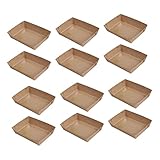 OKUMEYR 100stücke Take-away- aus Papier für Hähnchen -lebensmittelbox Snackbehälter Pappschachtel zum Mitnehmen für Warme und Kalte Speisen