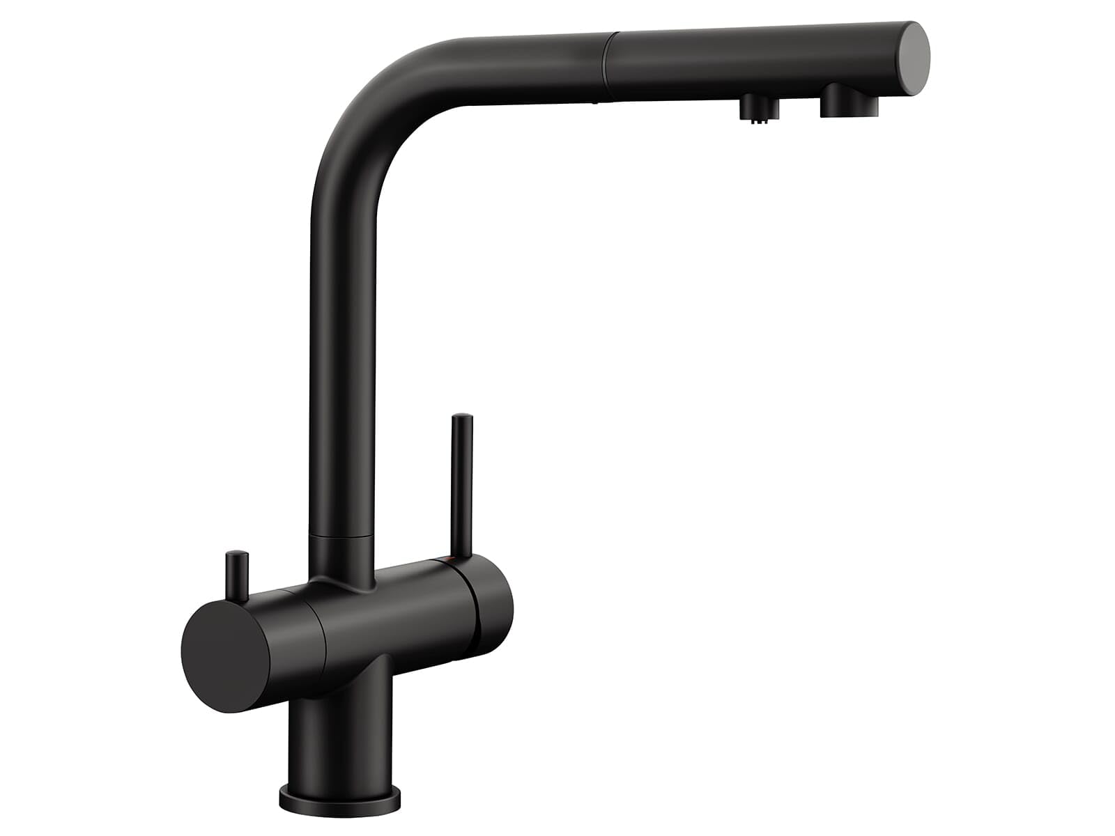 BLANCO FONTAS-S II Filter | Kitchen Mixer tap in Black matt | High-Pressure | with Pull-Out Hose | Non-Return Valve | Water-Saving | Separate Filter Required | [16.6x26.4x30.6 cm]