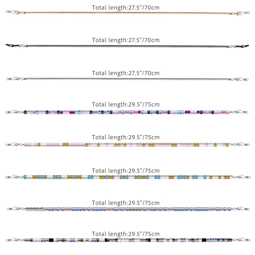 Image of Damanse Eyeglass Chain,8 Pcs Beaded Eye Glasses Strap Holders around Neck For Women