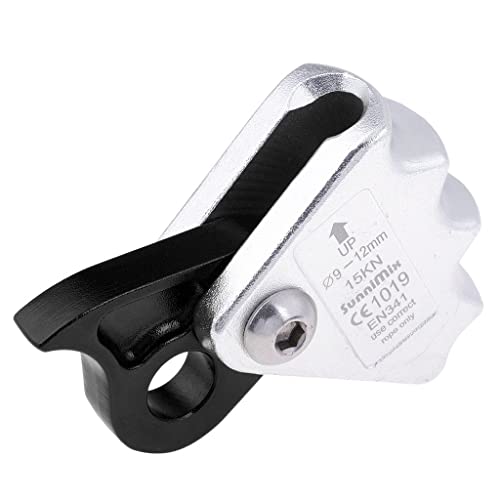 kowaku 15KN Outdoor Climbing Mountaineering Rope Grab for 9mm-12mm Rope - Aluminum Alloy, Black