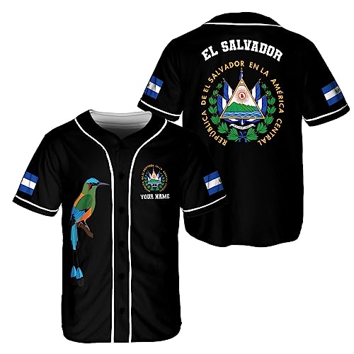 MonkeyVan Personalized El Salvador Proud Baseball Jersey, El Salvador Shirt El Salvador Jersey, El Salvador Jersey for Men E5 Multicolor