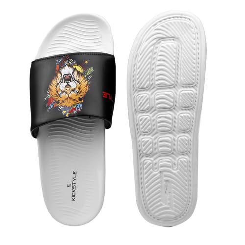 Image of Men's Slider with Lion Design | Comfort Footbed | Extra Soft Doctor Recommended Chappals | Stylish Designer Textured Sole | Lightweight Comfortable Slip-On Slippers KS 2006