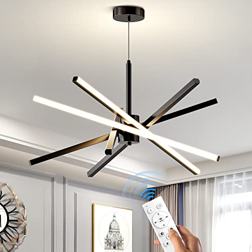 Modern Sputnik Chandelier Ceiling 82W LED Black Pendant Light
